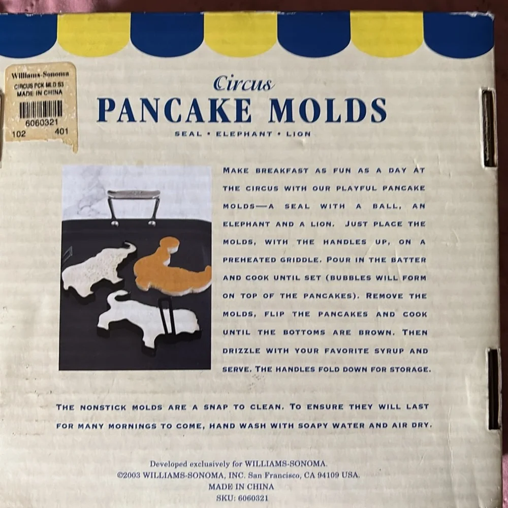 Williams Sonoma Circus Pancake Molds - 2003